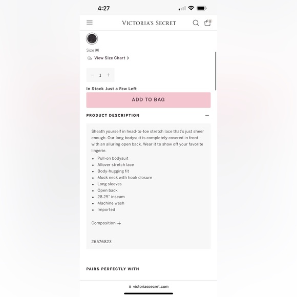 Victoria’s Secret stretch lace long sleeve open back jumpsuit bodysuit catsuit - Picture 4 of 14